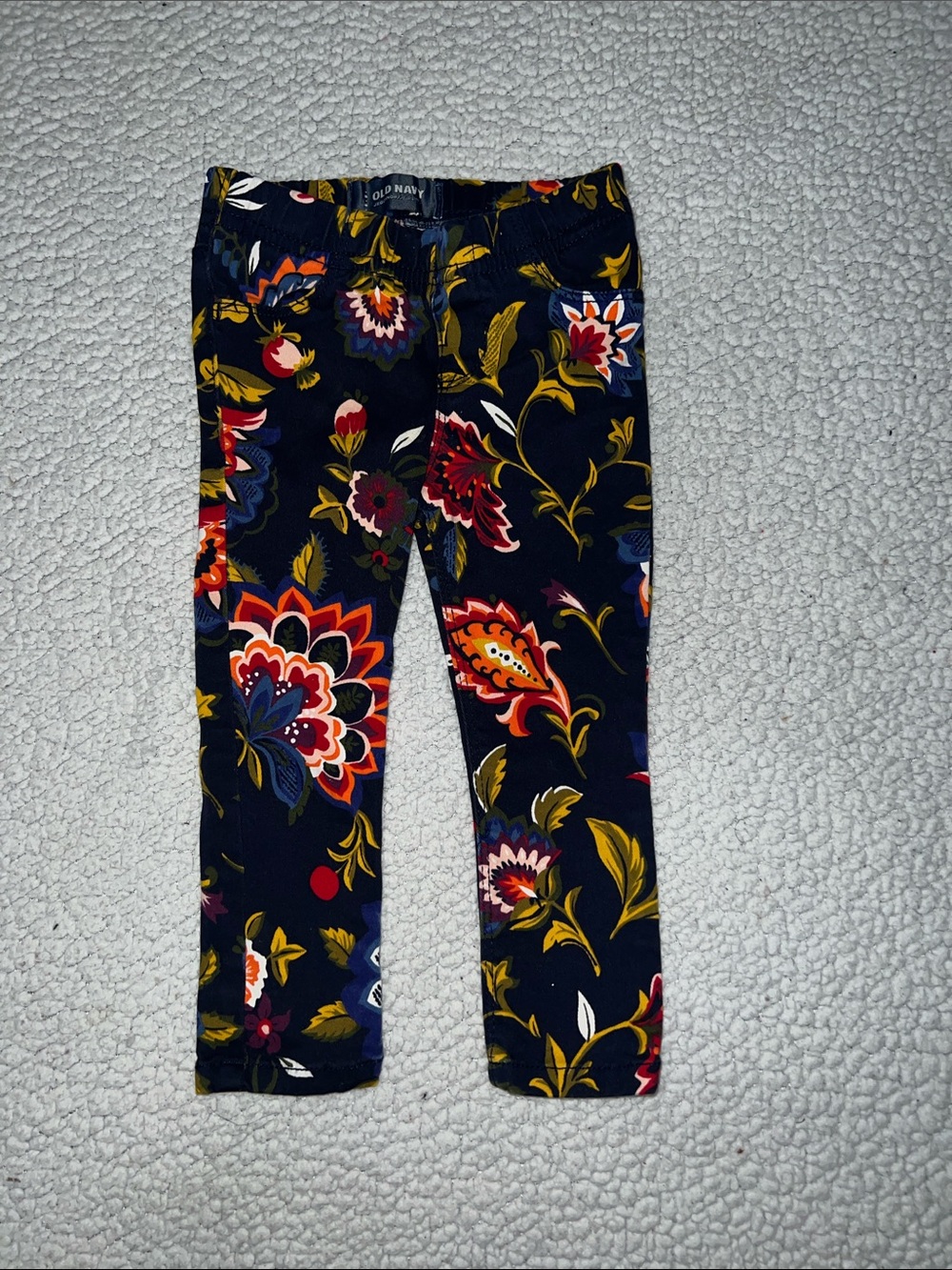 Old Navy Navy Floral Print Kids Jeans